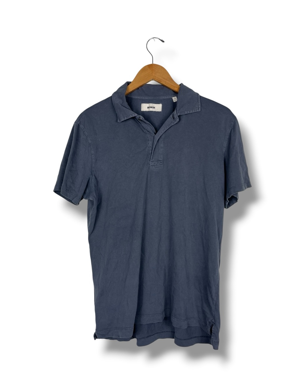 Buck Mason Sueded Cotton Polo Shirt Men's Slate Grey M Quiet Luxury Elevated